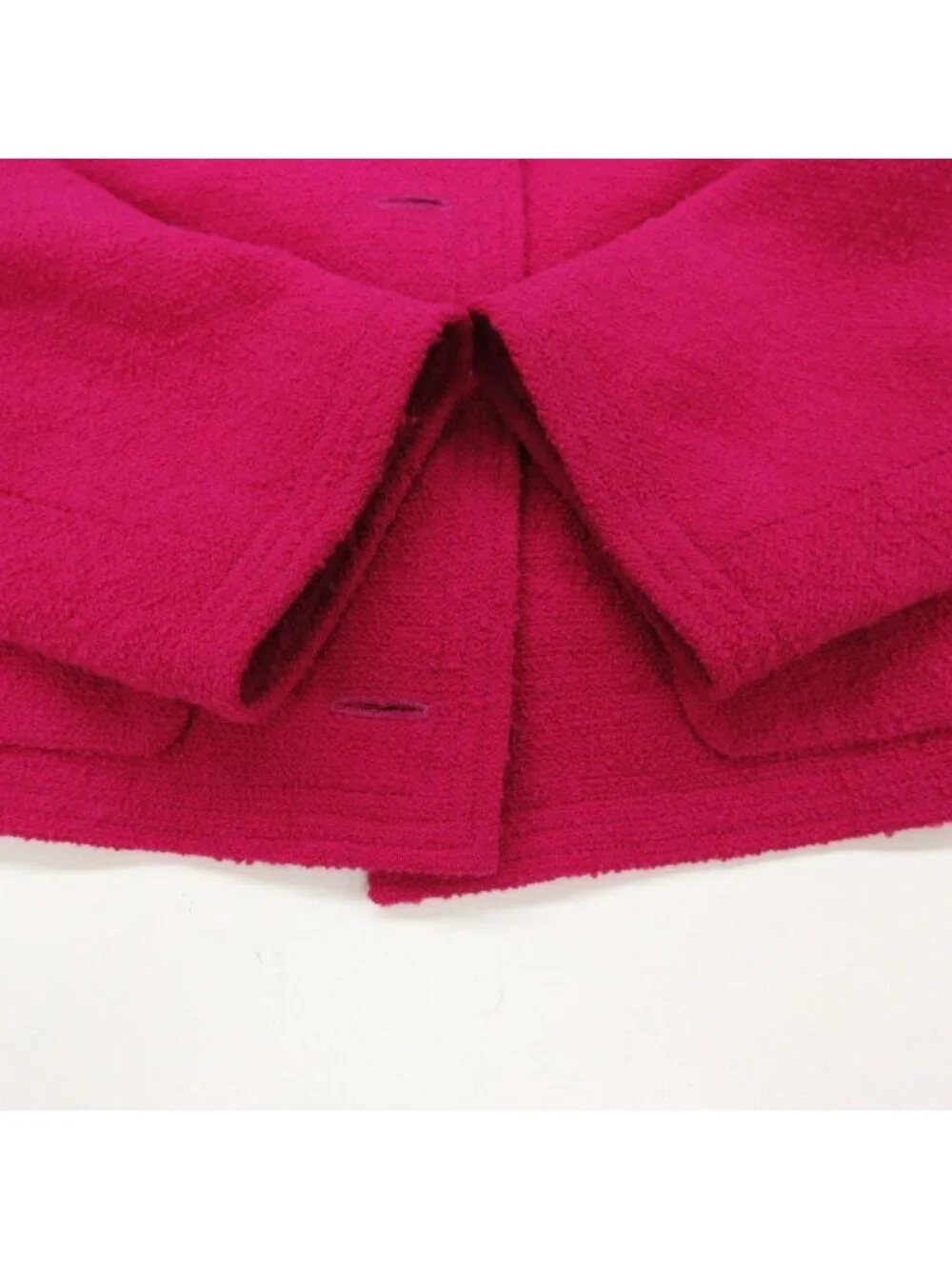 Chanel Collarless Jacket Tweed Gold Button Cropped Front Opening Lined Pink